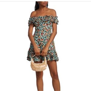 Agua Bendita Jardin off the shoulder dress